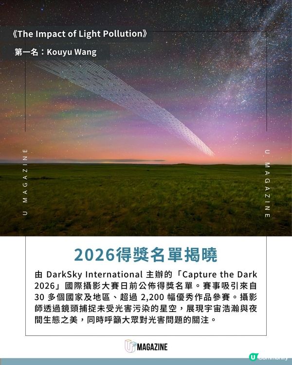 2026國際夜空攝影獎揭曉！30+國家競逐！2,200+作品參賽
