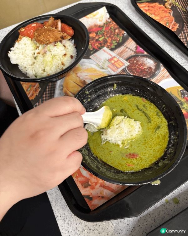 旺角街市泰風佳泰國菜，佢嘅海南雞好好味好滑，今日食咗青咖喱炸...