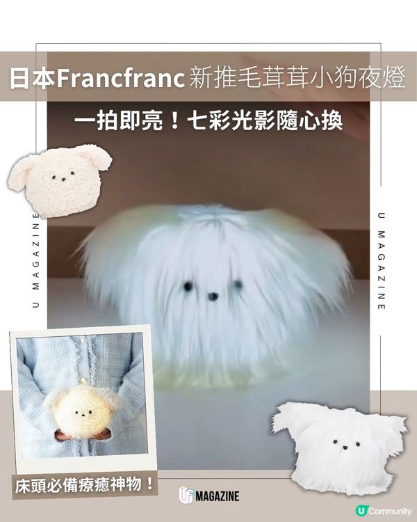 日本Francfranc「毛毛狗夜燈」登場                                                    