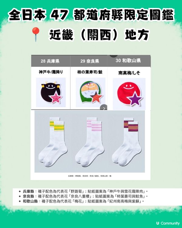【日本必買新手信】FamilyMart新推出47都道府縣限定「三線潮襪+美食貼紙」！即睇地區限定配色＋地道標誌圖鑑