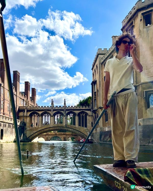 『英國』劍橋撐船仔遊康河🚣‍♀️｜水面視覺慢遊College