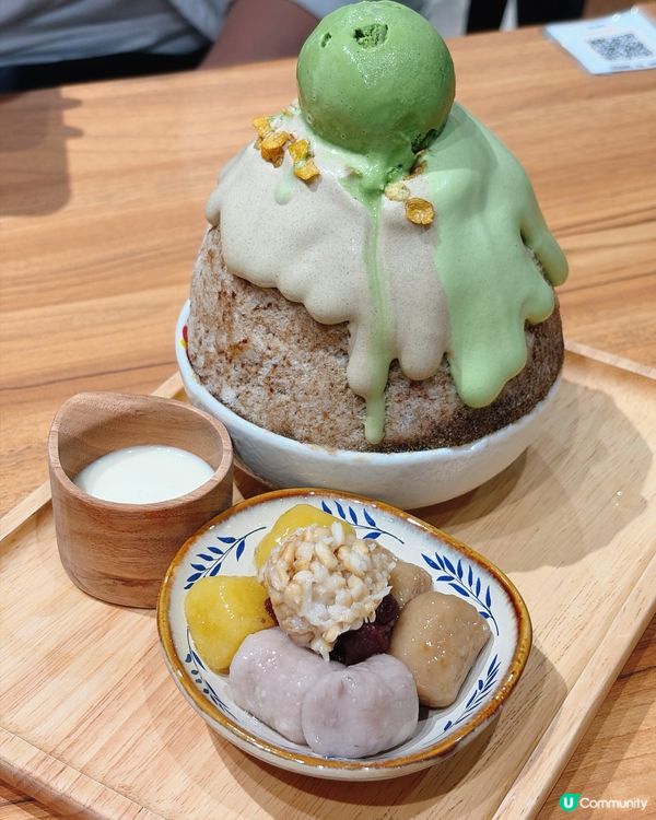 新開台式刨冰🍧焙茶x抹茶奶蓋仙草冰🍵