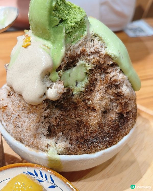 新開台式刨冰🍧焙茶x抹茶奶蓋仙草冰🍵