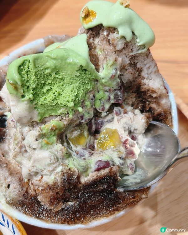 新開台式刨冰🍧焙茶x抹茶奶蓋仙草冰🍵