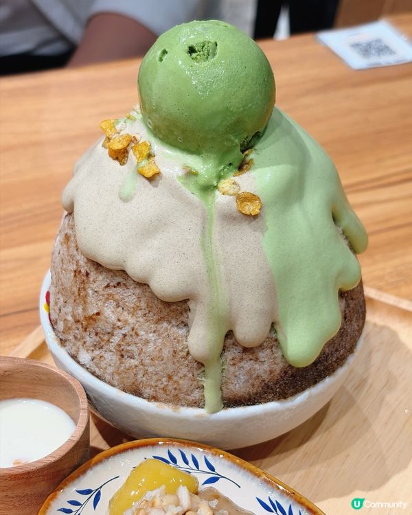 新開台式刨冰🍧焙茶x抹茶奶蓋仙草冰🍵