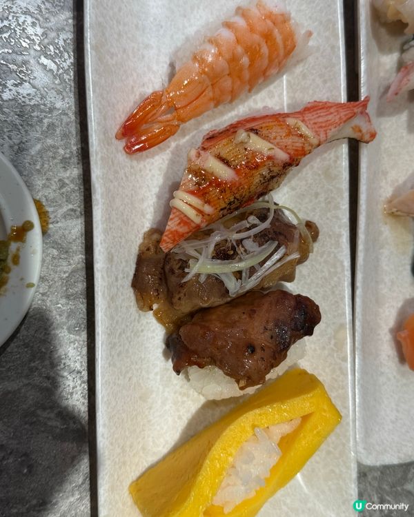 元氣下午茶壽司好抵食，有壽司，茶碗蒸，南瓜餅，蟹籽沙律，烏冬，，