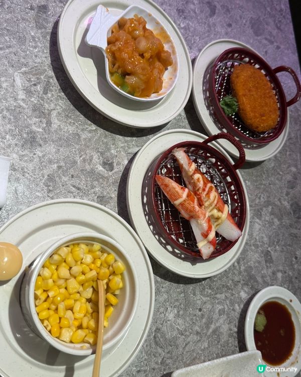 元氣下午茶壽司好抵食，有壽司，茶碗蒸，南瓜餅，蟹籽沙律，烏冬，，