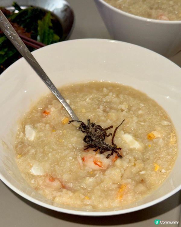 30分鐘蝦頭油鹹蛋元貝粥🦐