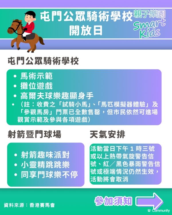 $75化身小騎士🏇12月「騎馬同樂日」及騎術學校開放日攻略🐴