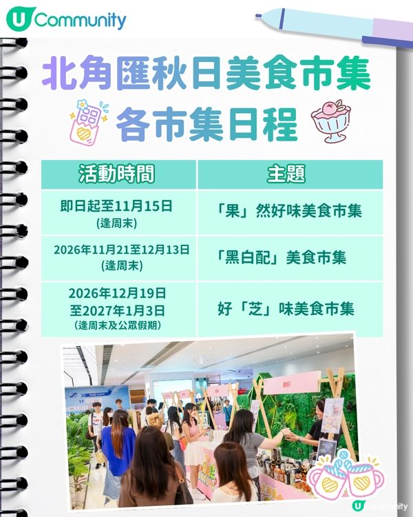 【週末好去處】北角匯秋日美食市集登場！果香烘焙/黑白芝麻豆腐/「芝」味美食