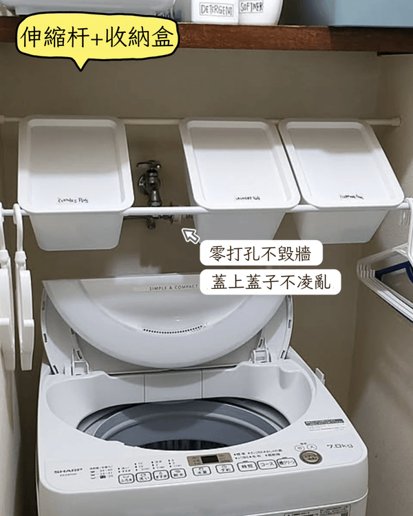 蝸居收納必學🏠網友教6招活用洗衣機上方空間　免打孔又實用‼️