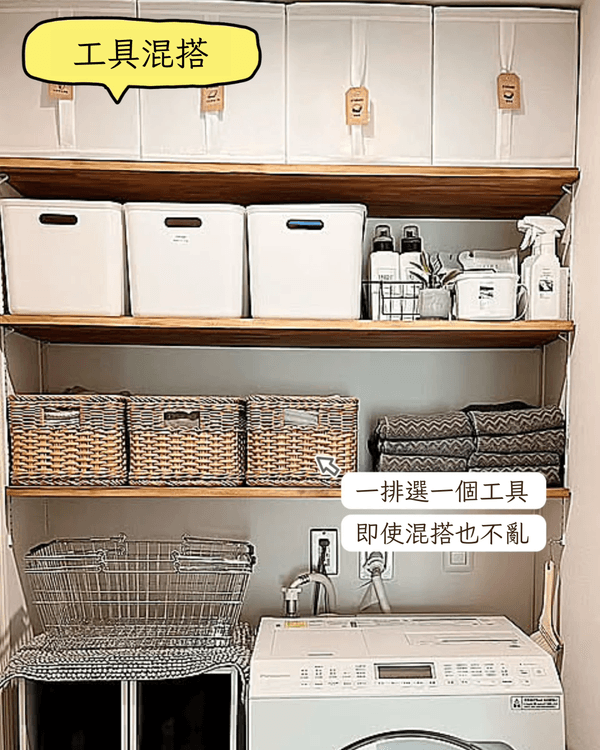 蝸居收納必學🏠網友教6招活用洗衣機上方空間　免打孔又實用‼️