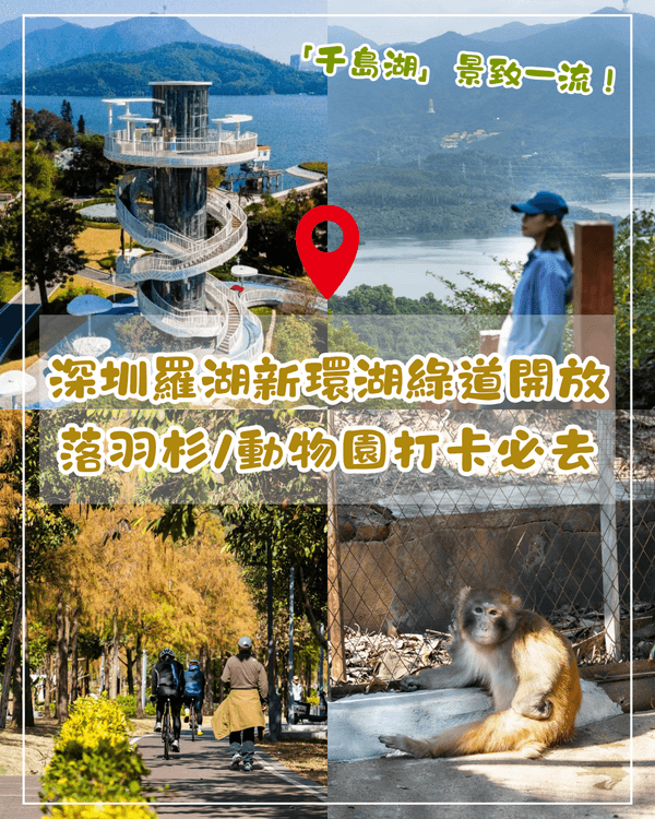 深圳羅湖新水庫綠道🌲千島湖/湖光塔/動物園必打卡🌟啱晒一家大細週末放鬆