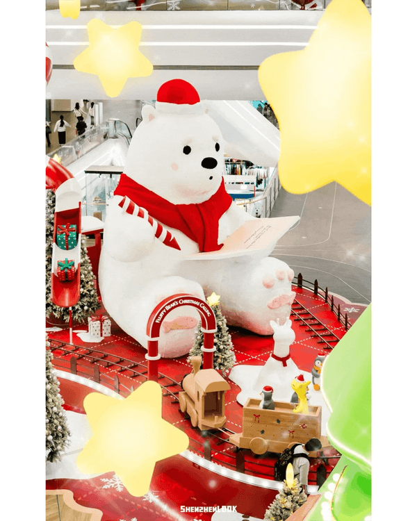 深圳深業上城聖誕小鎮必去🎄超巨型白色毛絨熊打卡影相勁可愛🧸