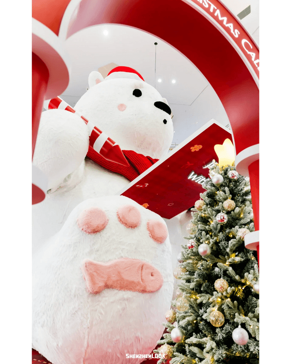 深圳深業上城聖誕小鎮必去🎄超巨型白色毛絨熊打卡影相勁可愛🧸