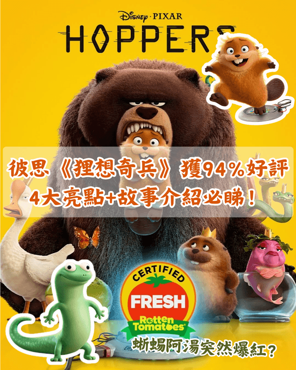 《狸想奇兵》爛番茄94%必睇🤩❗️4大賣點+故事背景介紹💡蜥蜴阿湯網絡勁Hit🦎