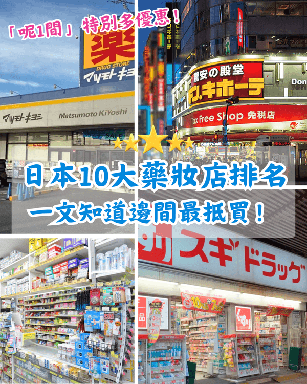 日本10大連鎖藥妝排名出爐🛍️「呢1間」優惠最多必買😍教你邊間買嘢最齊❗