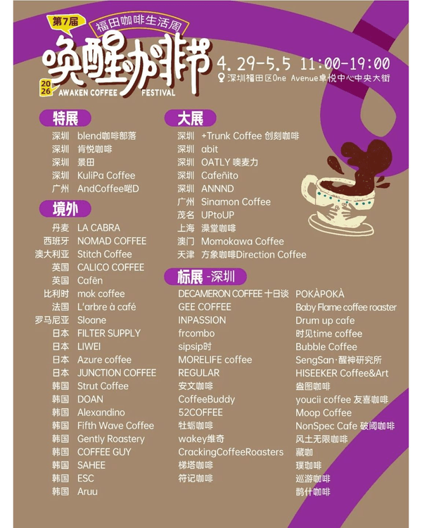 深圳福田華南最大咖啡節連開7日☕️10國160+名店‼️仲有6米巨型LinaBell✨