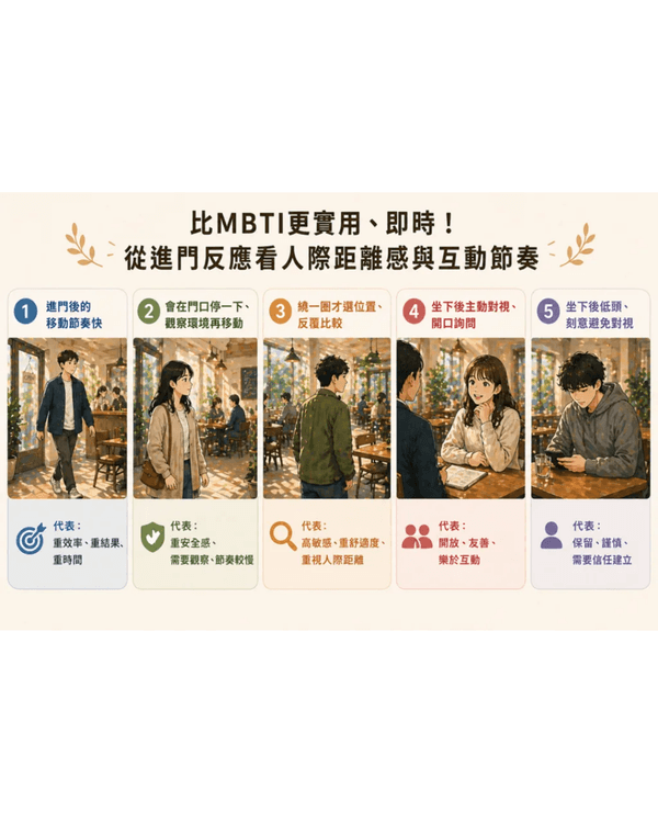 比MBTI更即時❗️入餐廳揀位反映社交人格😮🍴「選1位置」代表你缺乏安全感🪑