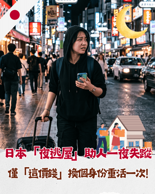 日本年均9萬人失蹤！夜逃屋收「1價錢」專幫半夜走佬🚚助遭家暴、欠債者重活一次🥺