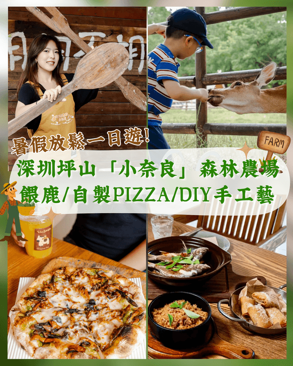 深圳坪山爆紅「小奈良」森林農場🦌DIY土窯Pizza+餵鹿🍕仲有得做手工藝勁正！