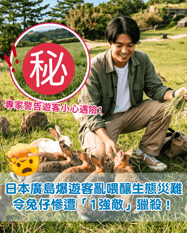 日本廣島兔島爆生態危機🐰專家警告遊客隨時遇險⚠️天敵因「1因素」暴增遭獵殺