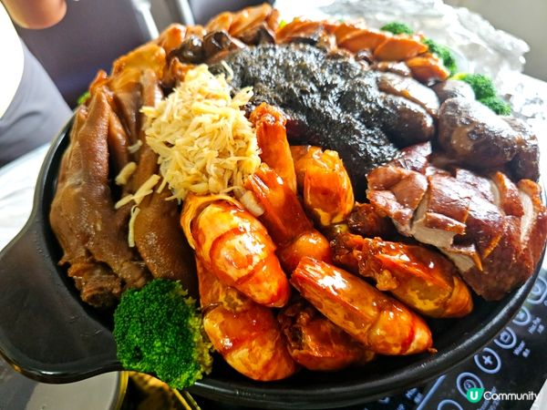 第一二張係私房菜，咕嚕肉及盤龍鱔，第三張係自助山盤菜