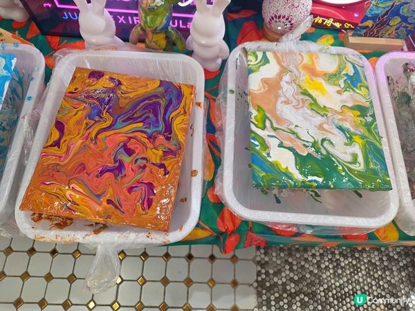 #流體熊仔 #流體兔仔 #流體畫 #流體鐘 