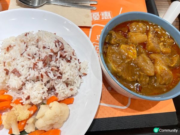 大快活咖哩牛筋腩配紅米飯