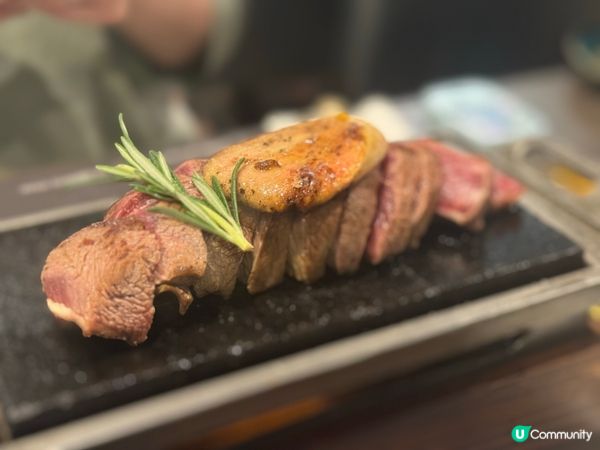 🥩鵝肝配厚切美國平鐵牛扒（12安士）