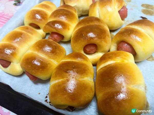 麵包機簡單腸仔包-我改用台灣腸