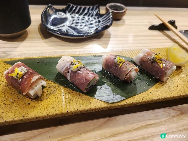 呢個將 Ham 包住新鮮淮山，點綴了檸檬汁，估吾到非常清新爽...