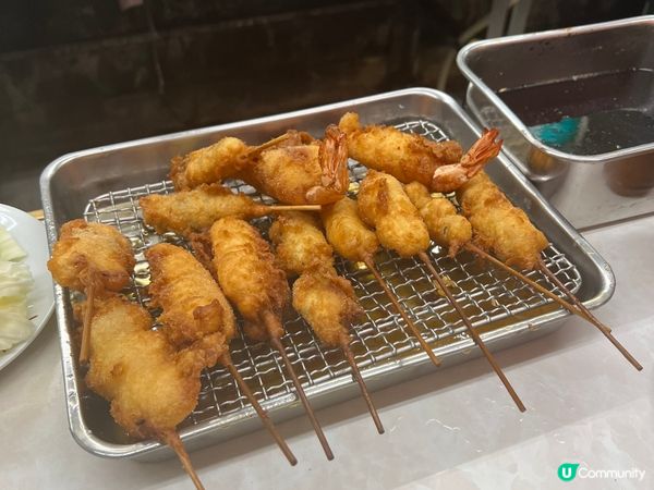 去通天閣必經新世界商店街，幾乎間間都係食炸串😂