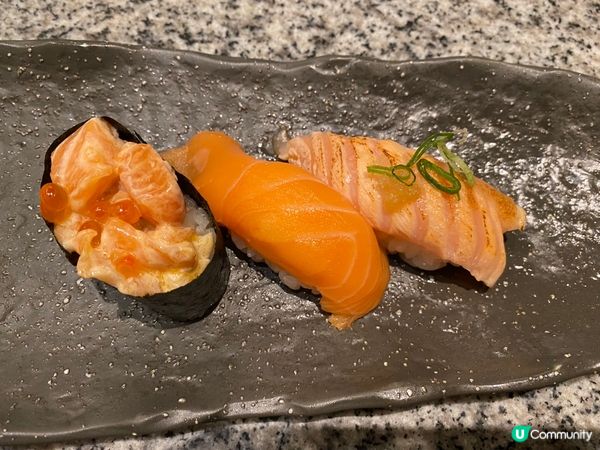 千両,三文魚壽司,三文魚腩壽司,松葉蟹手卷,軟殼蟹手卷