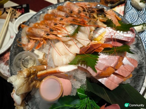 沙田大喜屋日式放題，泰式生蝦爽脆新鮮，刺身拼盤，全部都好新鮮...