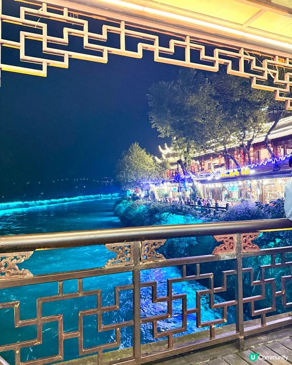 都江堰南橋夜景🎑真係好靚🩵有藍眼淚💧之稱｡