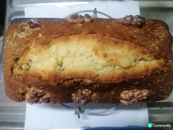 椰絲 合桃提子牛油蛋糕