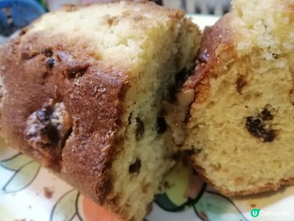 椰絲 合桃提子牛油蛋糕