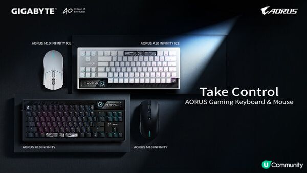 技嘉於 COMPUTEX 2026 發表 AORUS K10 INFINITY 電競鍵盤與 M10 INFINITY 電競滑鼠