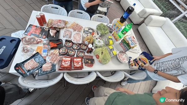 這三張相片分別是餐廳鐵板牛扒、青馬大橋、家中滿桌食材，記錄吃...
