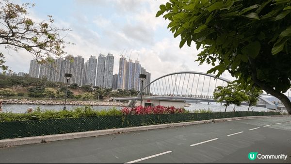 將軍澳跨灣大橋附近的單車徑，可以沿著單車徑環繞調景嶺及將軍澳...