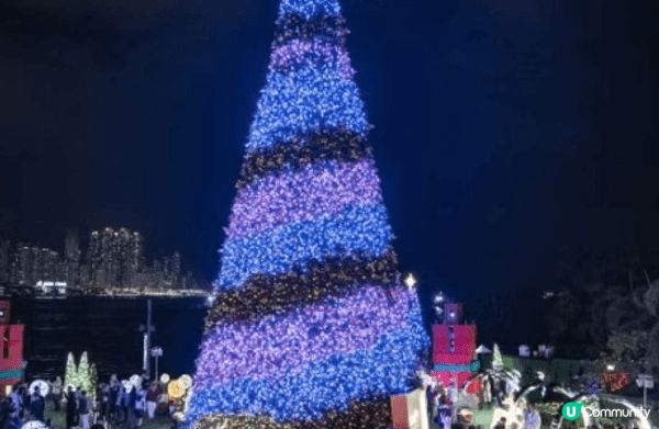 藝術公園洋溢聖誕祝福，海濱西草坪化身成「西九聖誕森林」，擺放...