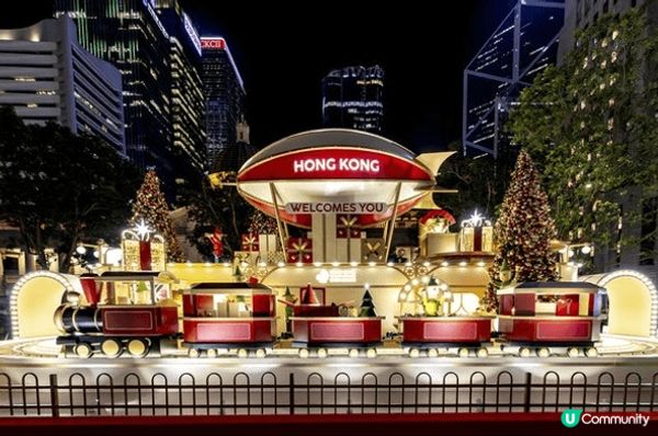今年的中環皇后像廣場花園，化身「聖誕小鎮」。