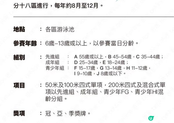 香港游泳比賽 - 幼童及青少年長短池全攻略2025