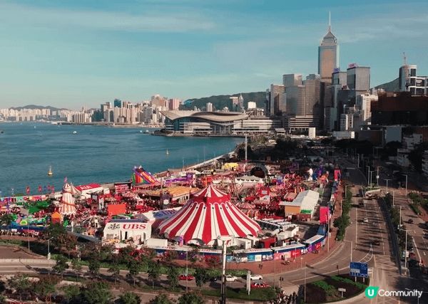 AIA Carnival！中環海濱遊樂場色彩繽紛，大馬戲帳篷...