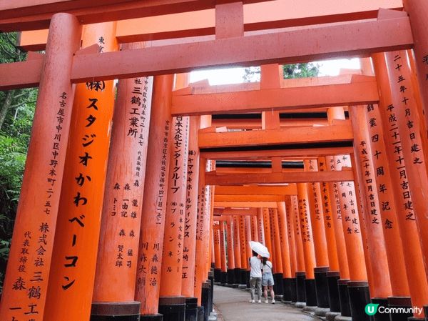 伏見稻荷大社的「千本鳥居」，嗰條朱紅色隧道真係好震撼，愈行上...
