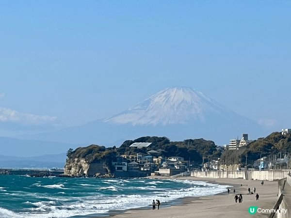 東京近郊鎌倉是一個望海，有山輕鬆遊的景點 七里之濱面向大海，...