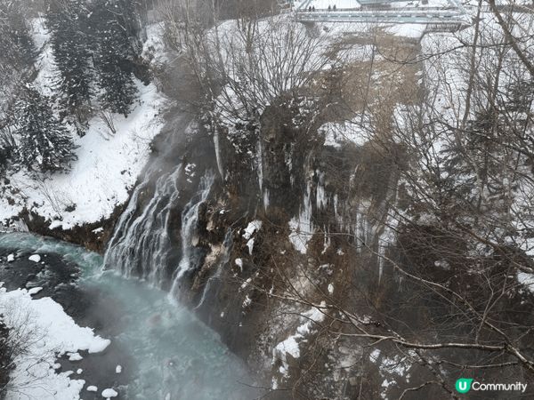 美瑛的白鬚瀑布是冬天必去的美景，除了可以看到壯觀的瀑布景色，...