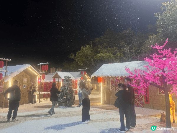 海上田園夜場～ 在深圳沙井，夜場票$40，有雪鄉木屋🛖飄雪❄...