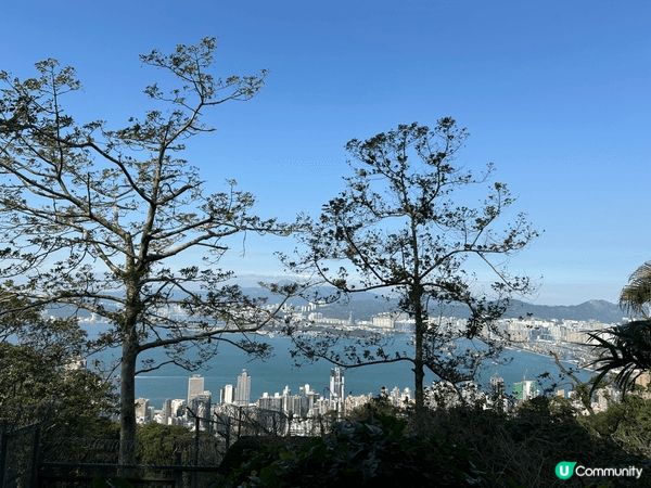 香港太平山山頂旅遊，在山頂上拍攝的香港日間景色。